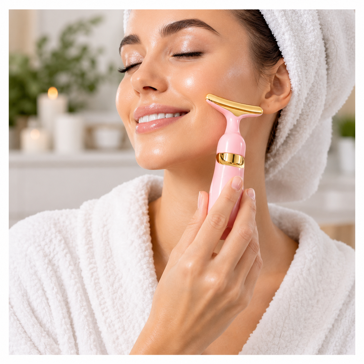 Appareil de Massage Facial Vibrant 3-en-1 à Microcourant