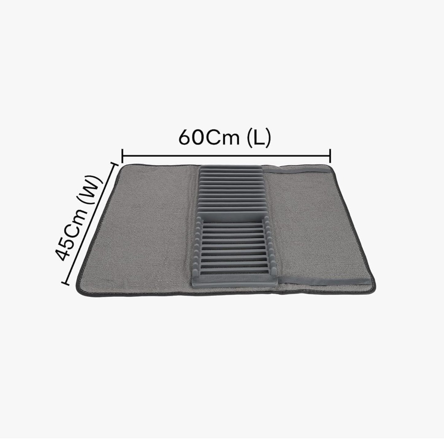 Tapis de séchage à vaisselle avec support pour assiette