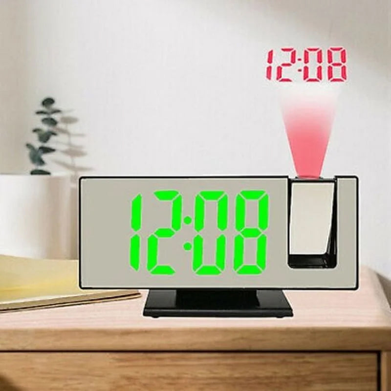 Horloge numérique avec projecteur et écran miroir