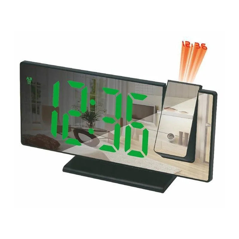 Horloge numérique avec projecteur et écran miroir
